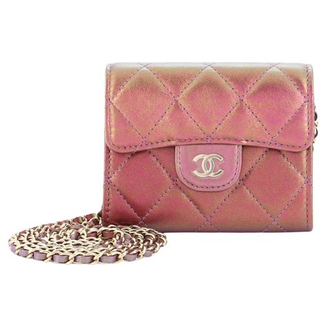 chanel classic flap card holder with chain